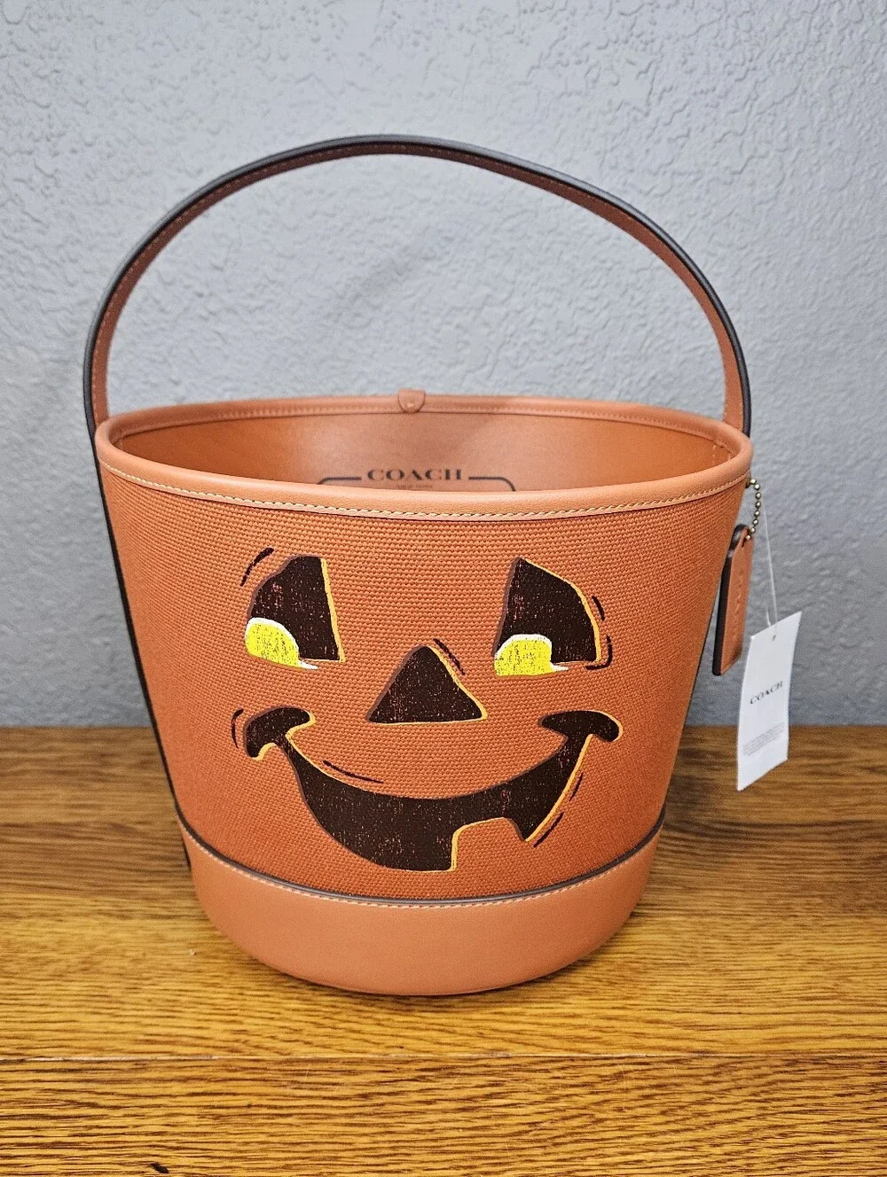 Coach Trick Or Treat Bucket With Halloween Pumpkin In Regenerative Cotton